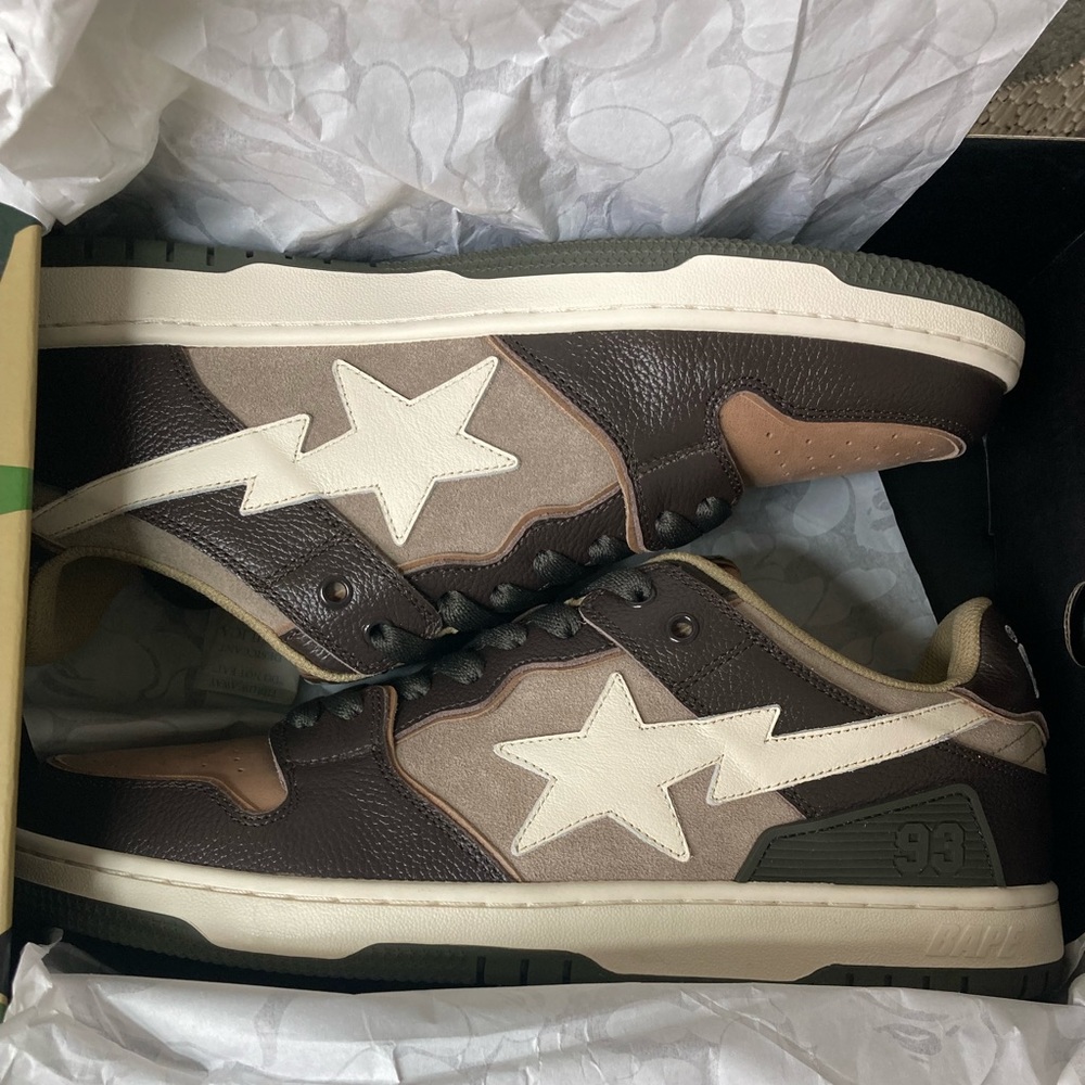 (Sold) A bathing ape sk8sta brown tan
